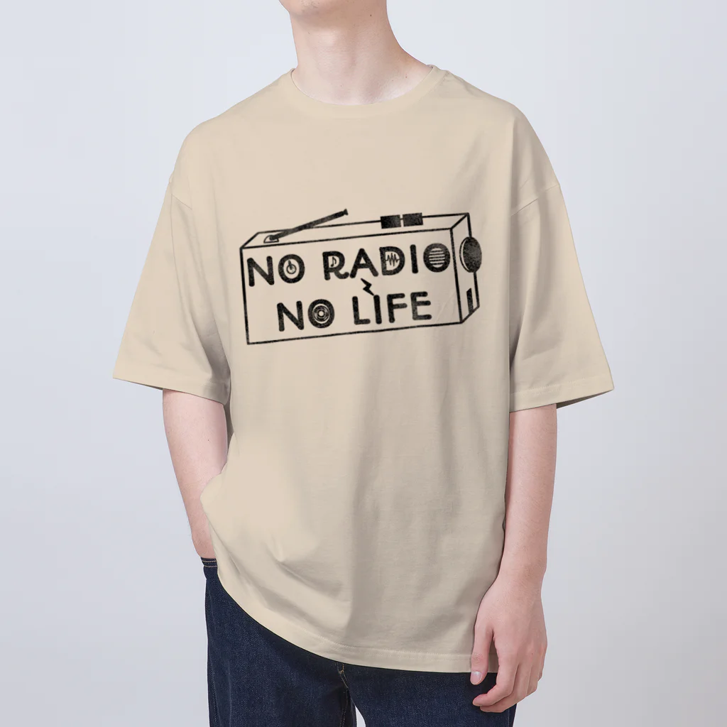 ぺんぎん24のNO RADIO NO LIFE(ブラック) オーバーサイズTシャツ