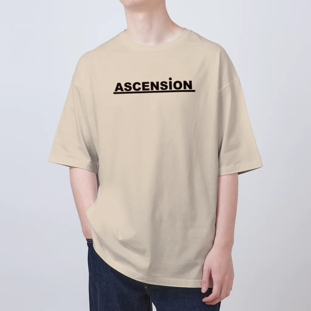 TシャツジャパンSUZURI店🇯🇵のアセンション（ASCENSION）黒文字 Oversized T-Shirt