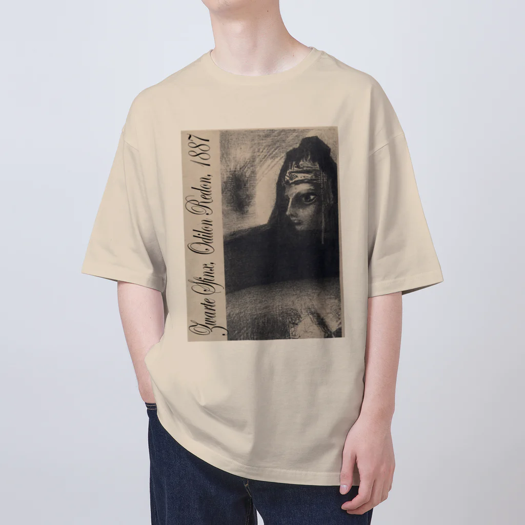 PALA's SHOP　cool、シュール、古風、和風、のZwarte Sfinx, Odilon Redon, 1887 Oversized T-Shirt