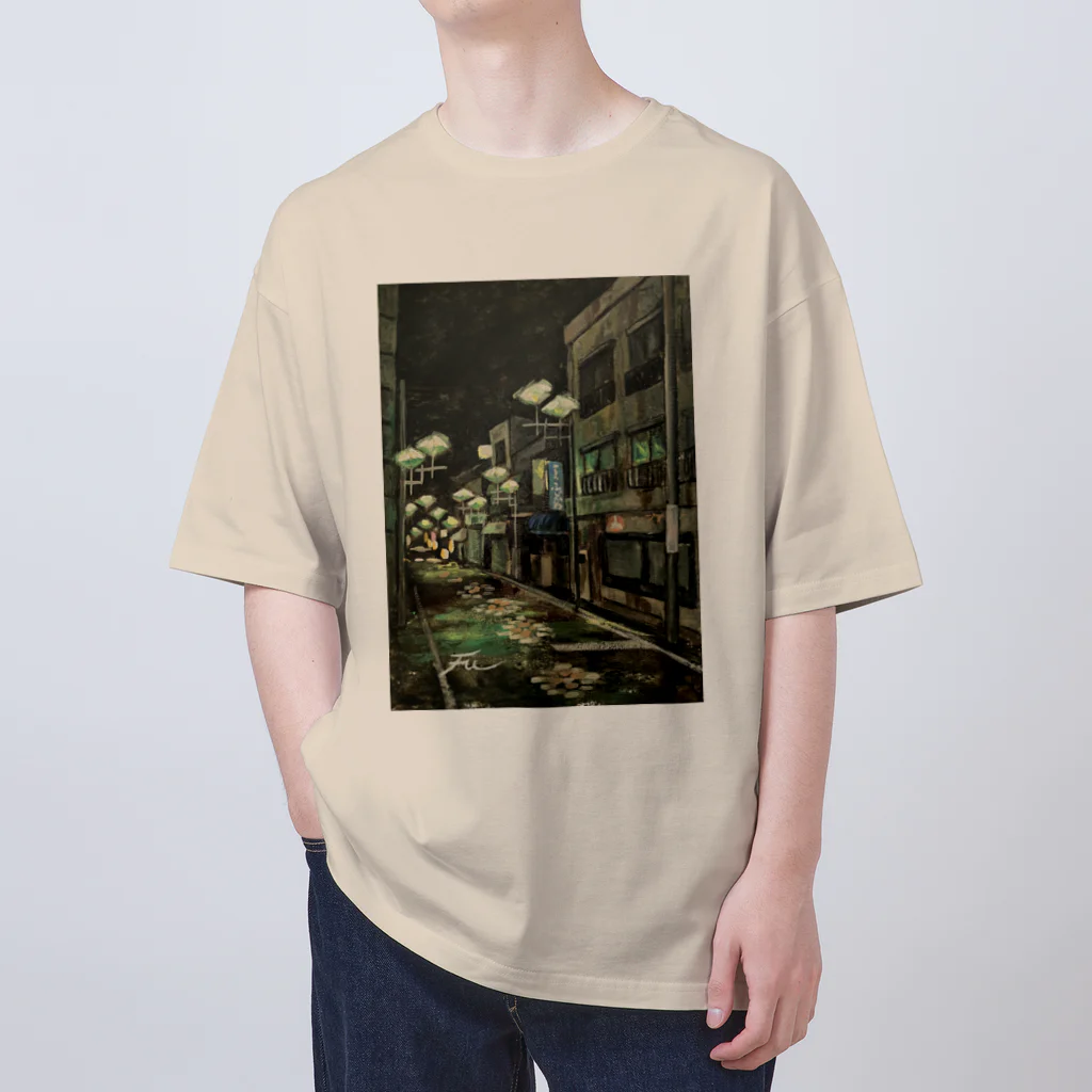 アクリル絵のfuのグリーンロードlovers Oversized T-Shirt