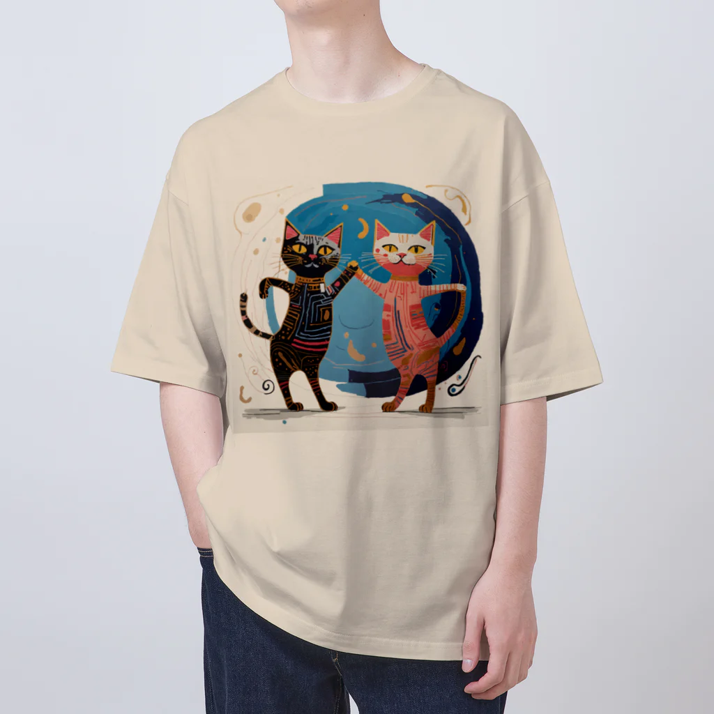 猫魚鳥時々犬等 arte♡のSuccessful Cats ♡ オーバーサイズTシャツ
