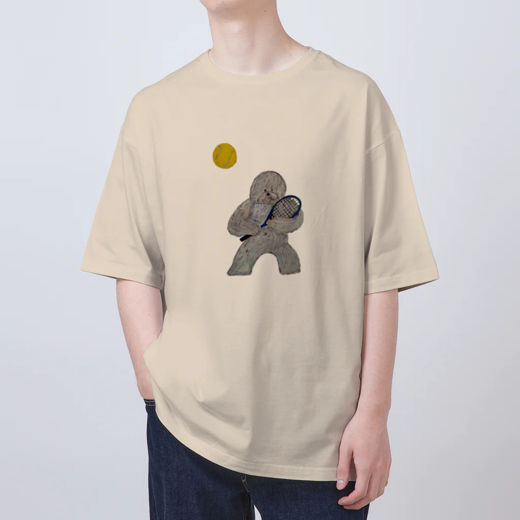 チイラボストアのplaying tennis dog オーバーサイズTシャツ