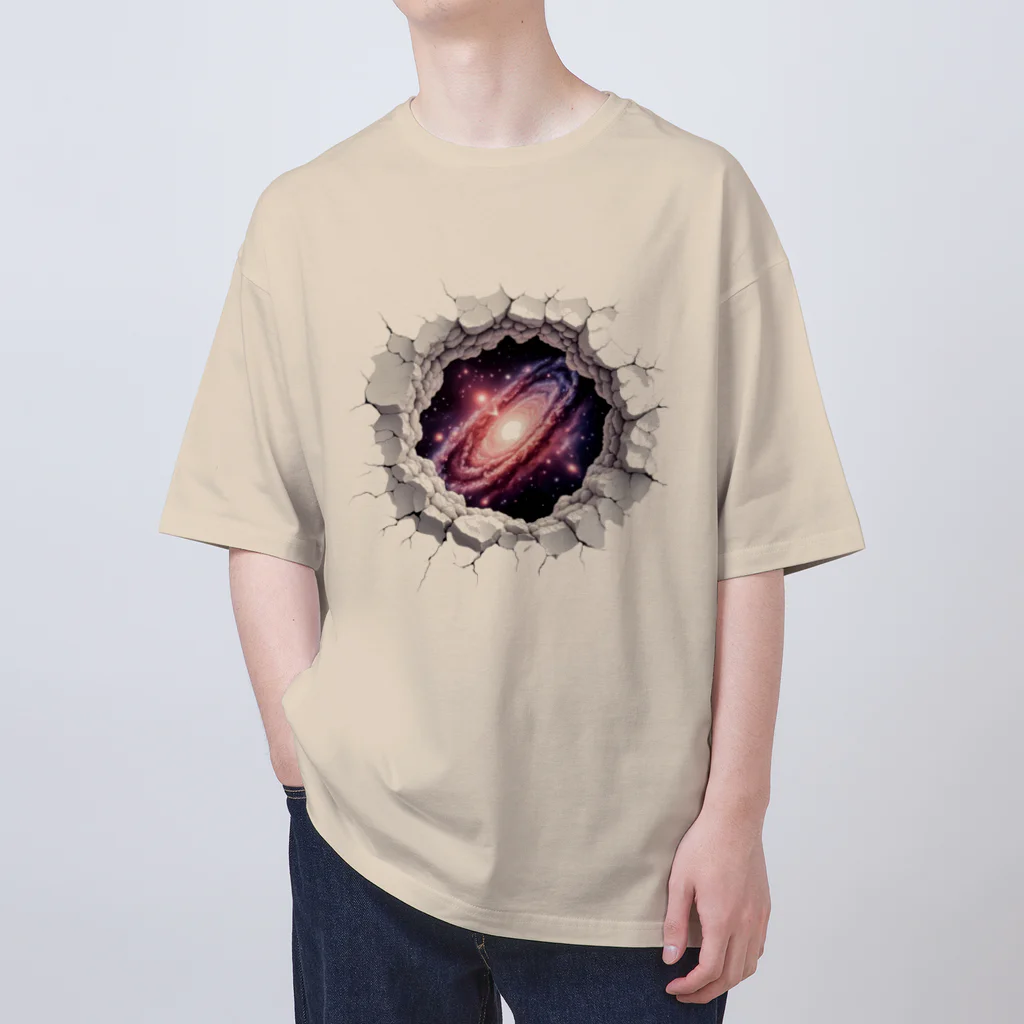 紅藤コミミズクのトリックアート「宇宙」 オーバーサイズTシャツ