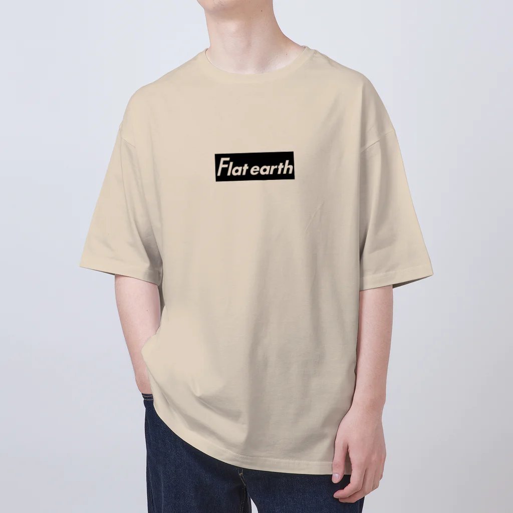 Mappila SHOPのFlatearth Box Logo (BLACK) フラットアース ボックスロゴ(ブラック) Oversized T-Shirt