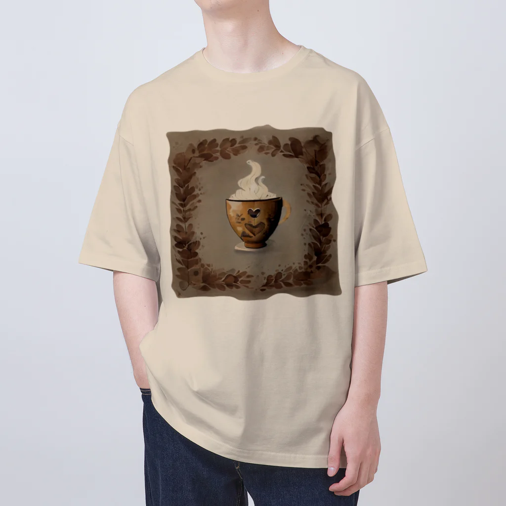 leisurely_lifeのA richly decorated coffee-inspired T-shirt design オーバーサイズTシャツ