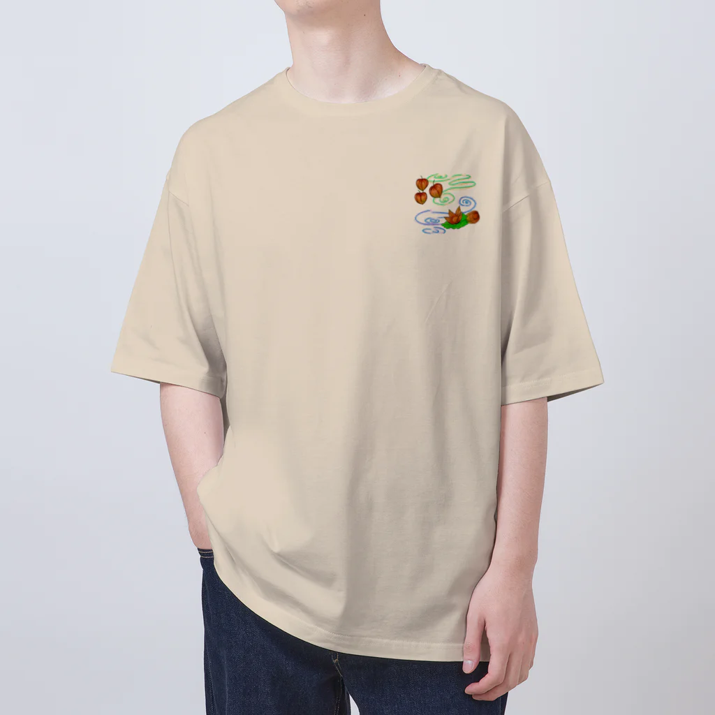 Lily bird（リリーバード）のホオズキ 水紋（和柄）その2 オーバーサイズTシャツ