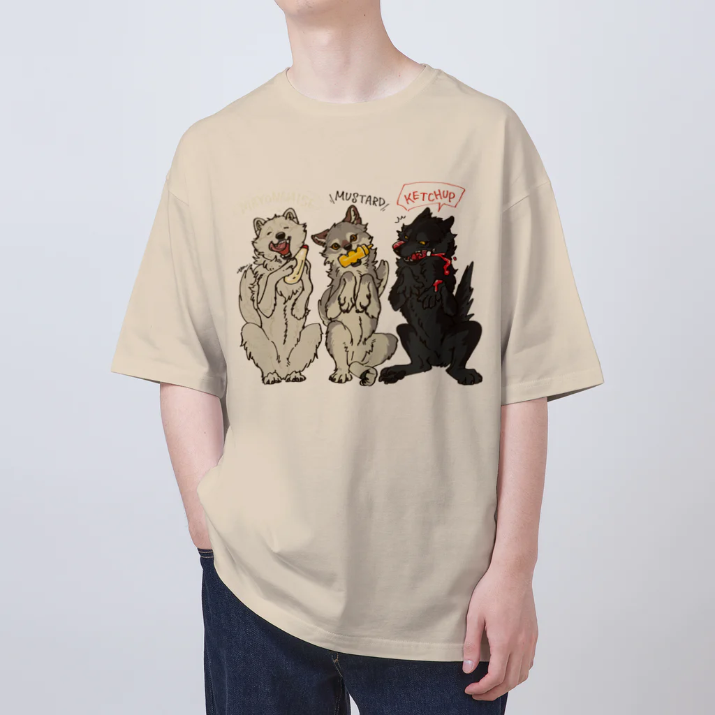 タタナ幻獣館のマヨネーズマスタードケチャップなオオカミ Oversized T-Shirt