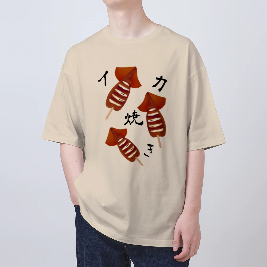 ぽんぽこあんぽんたんの【お祭り】イカ焼き オーバーサイズTシャツ