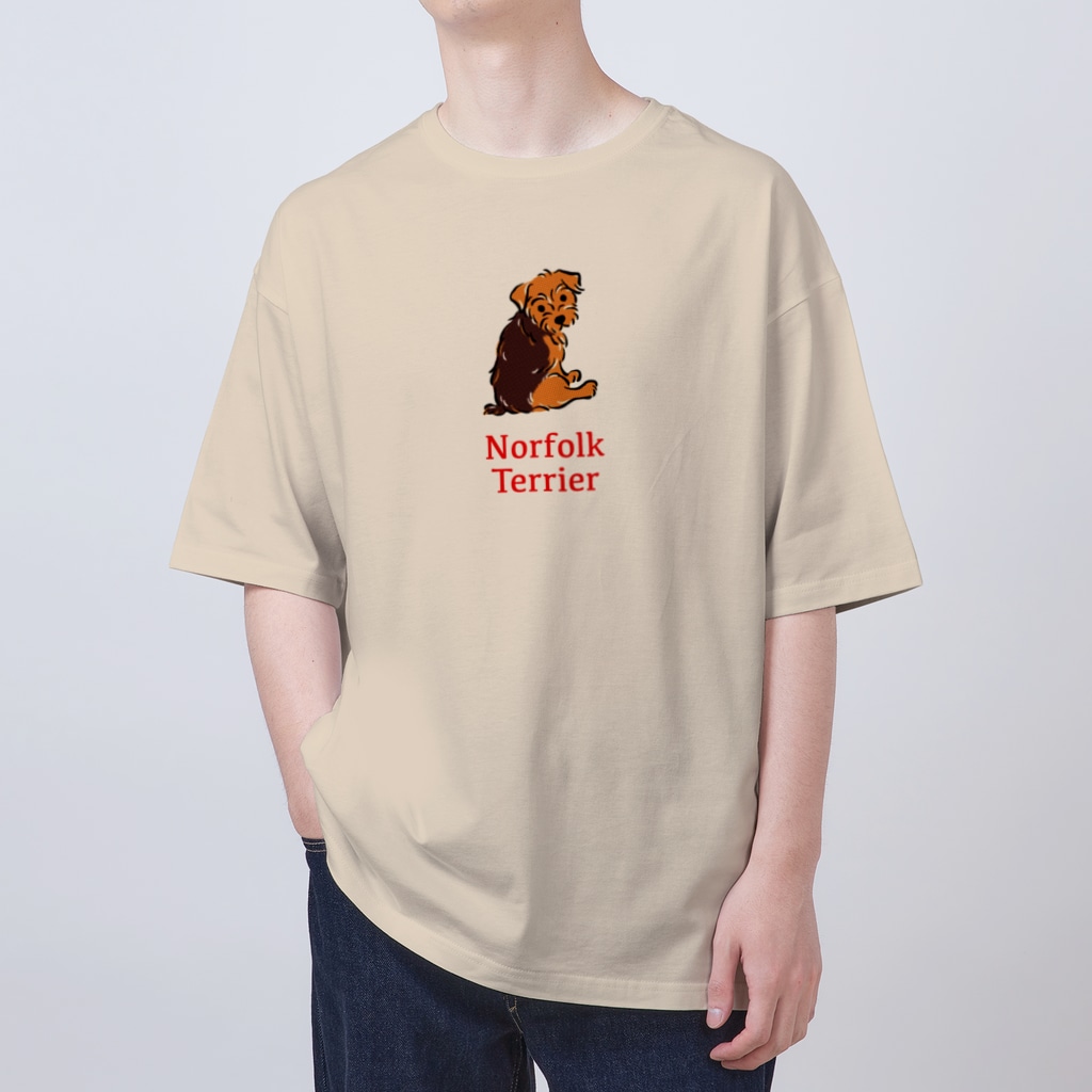 TOMOS-dogのふりむき犬（ドット）ブラタン Oversized T-Shirt