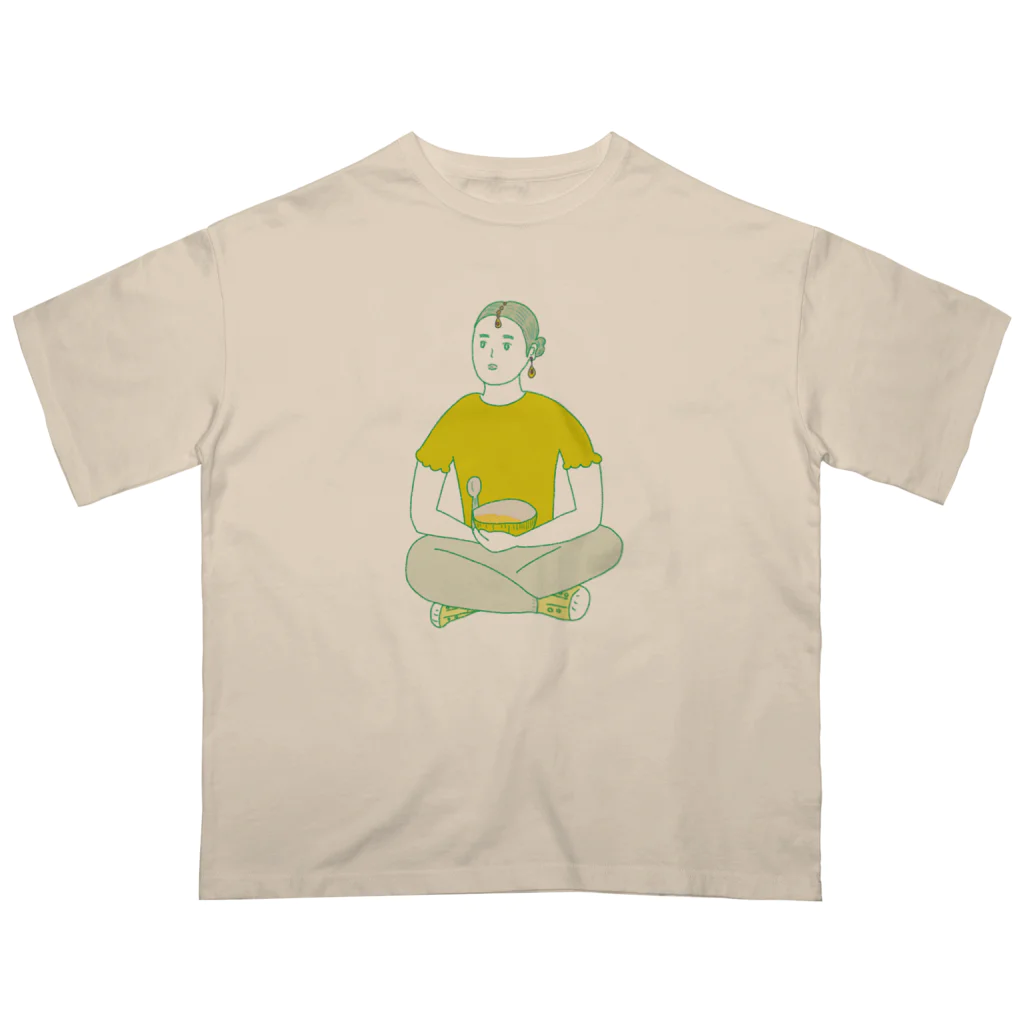 はらまき shoppingのカレーを食べる Oversized T-Shirt