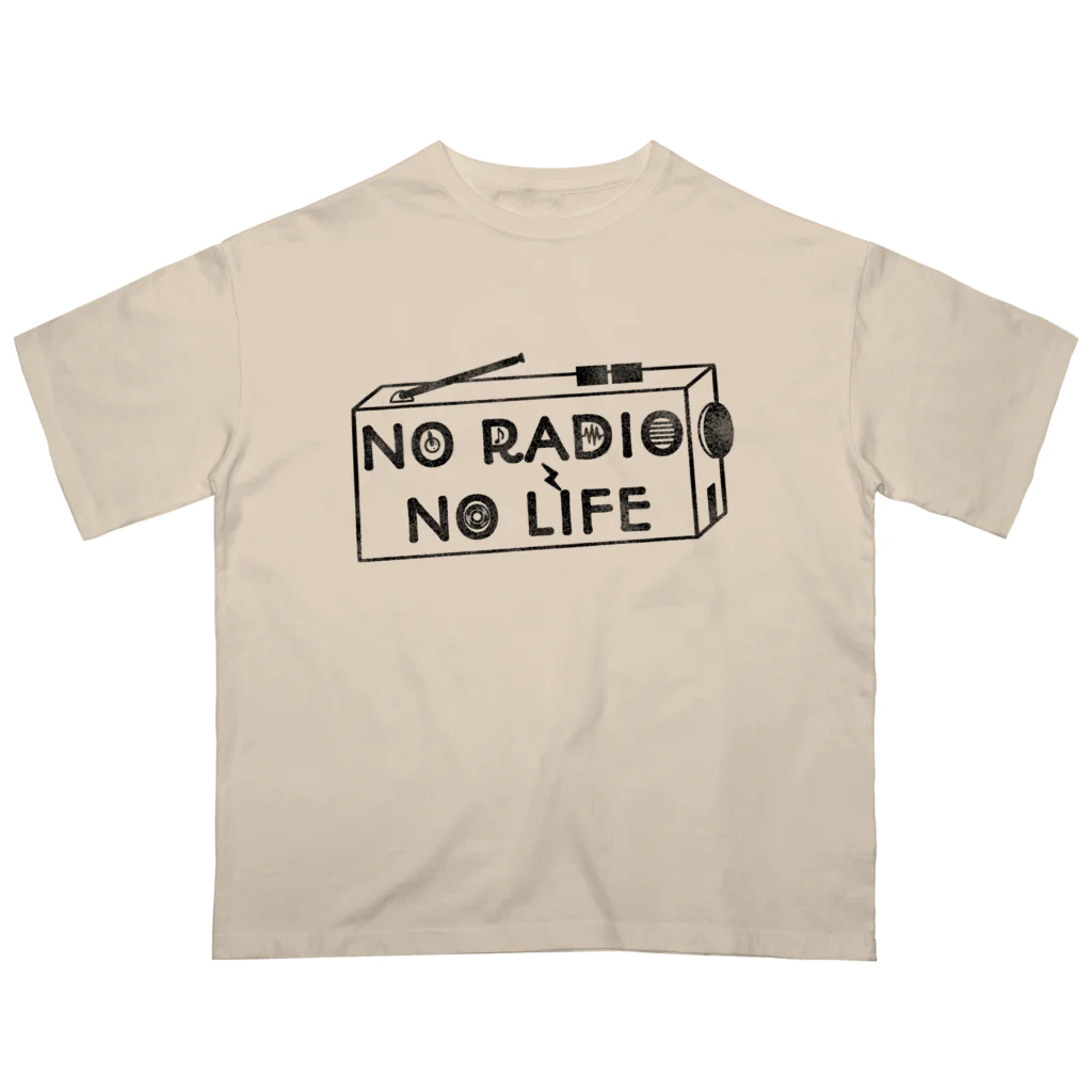 ぺんぎん24のNO RADIO NO LIFE(ブラック) オーバーサイズTシャツ