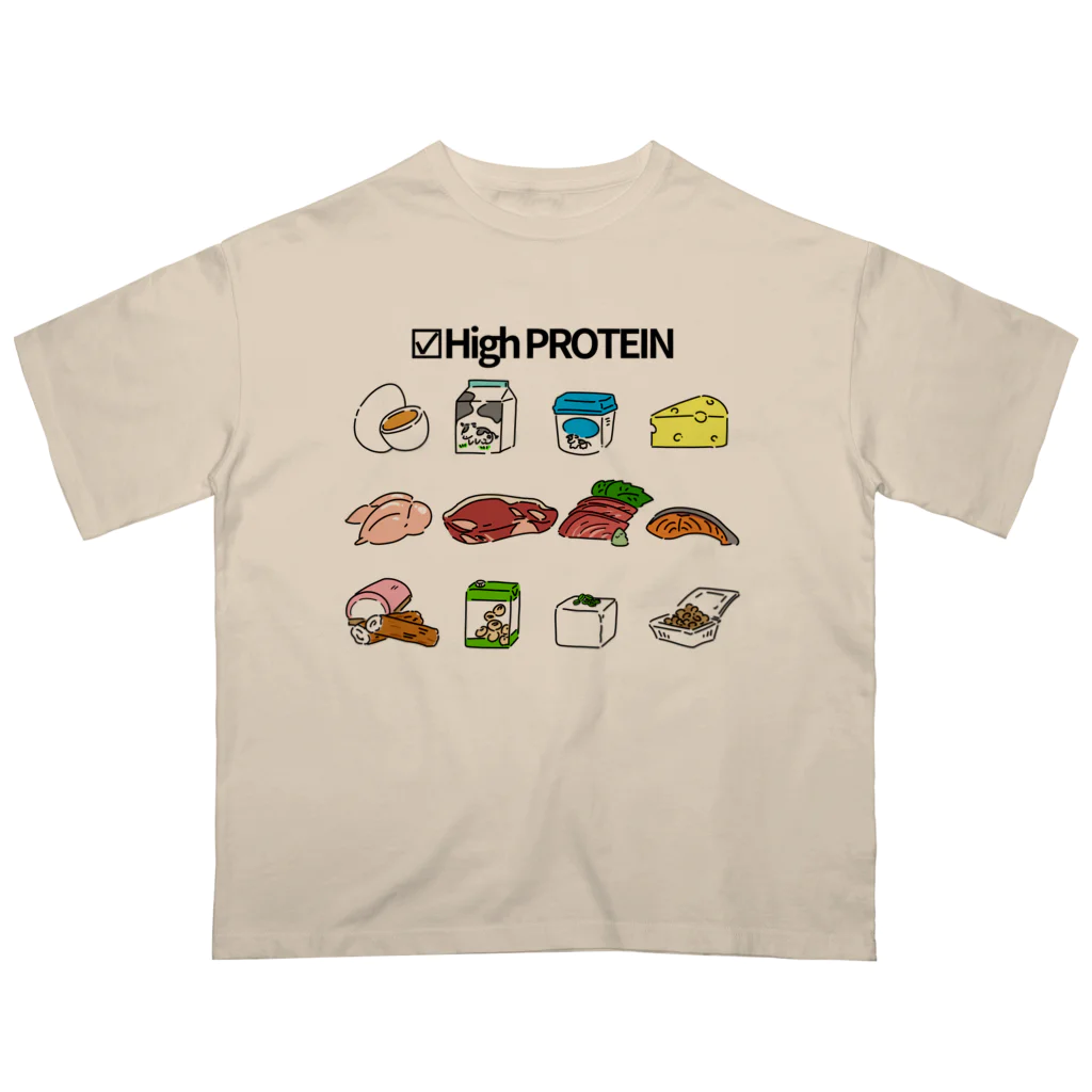 Kの☑High PROTEIN(カラー) オーバーサイズTシャツ