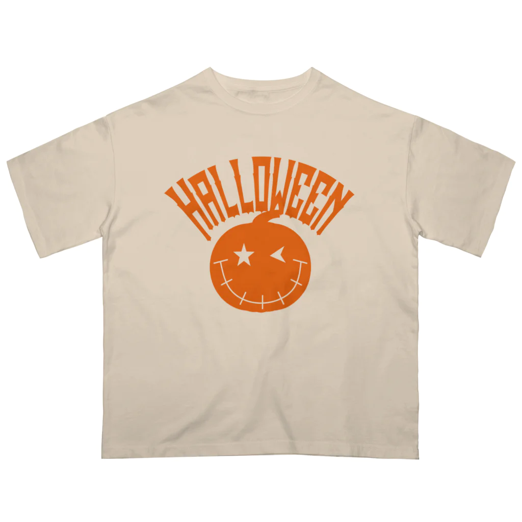 サトオのハロウィンオレンジ文字かぼちゃ アーク ジャック・オー・ランタン オーバーサイズTシャツ