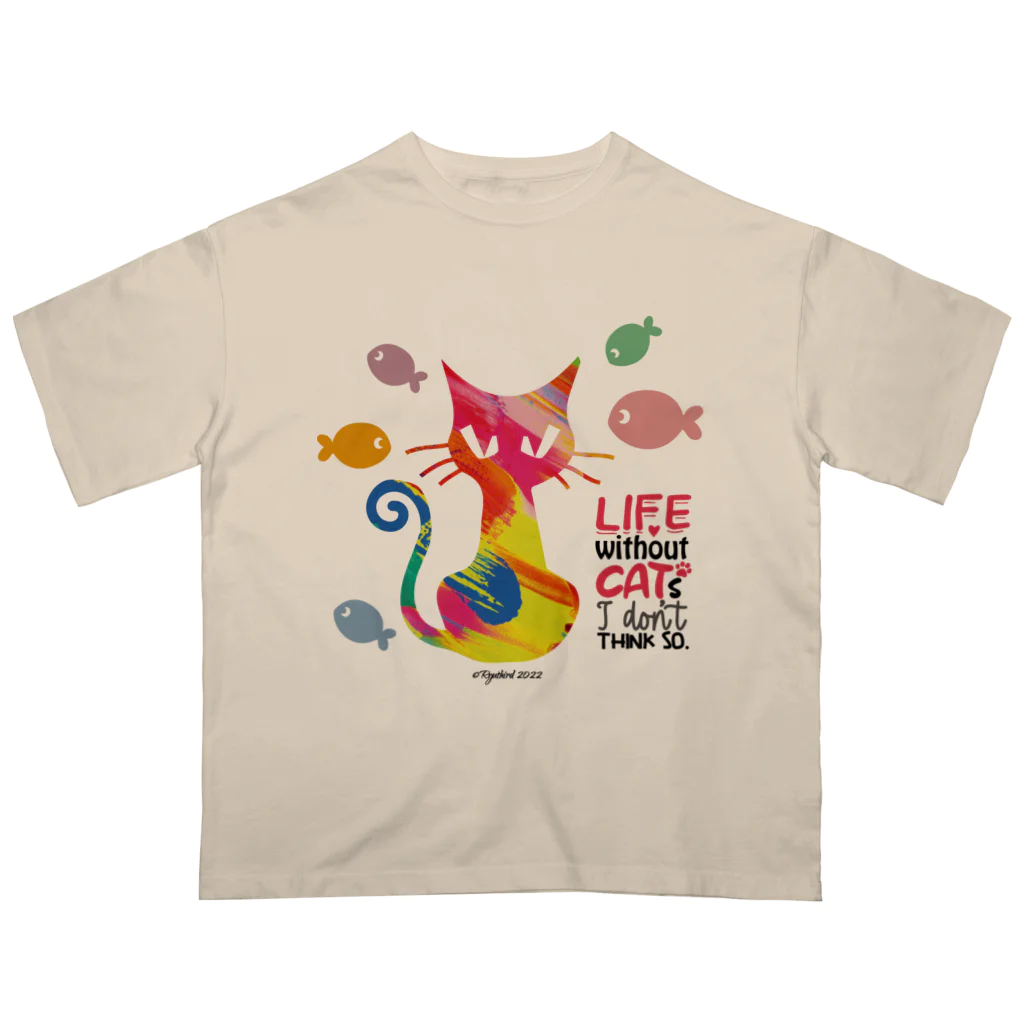 Ryuthirdの猫ライフ(ペンキ) オーバーサイズTシャツ