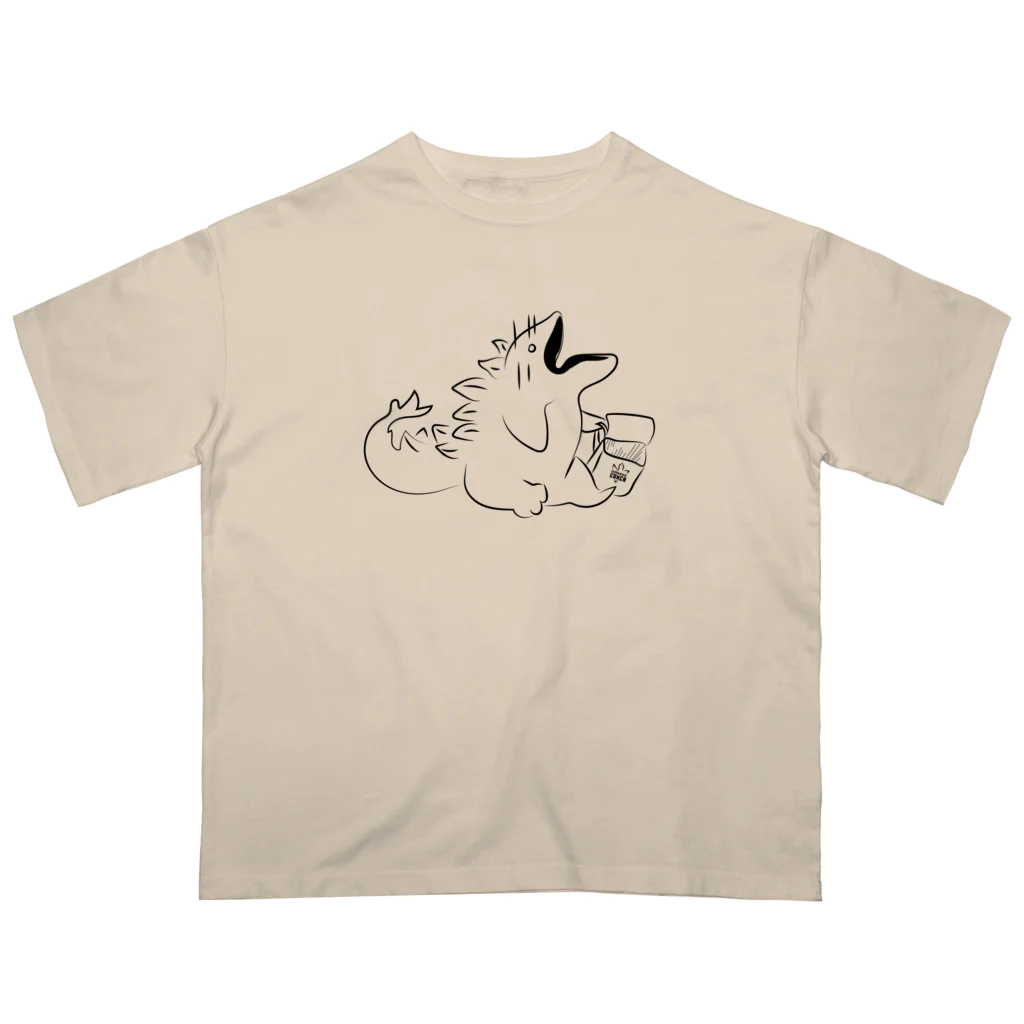 Owl and Potato Creationのステゴサウルス 草食系 ジュラシックランチ Oversized T-Shirt