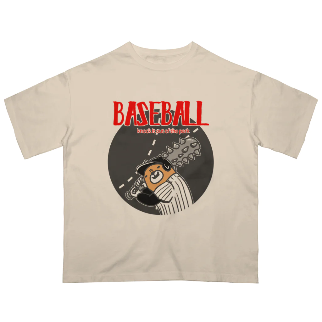 ari designの野球Bear2(凶悪顔クマシリーズ) オーバーサイズTシャツ