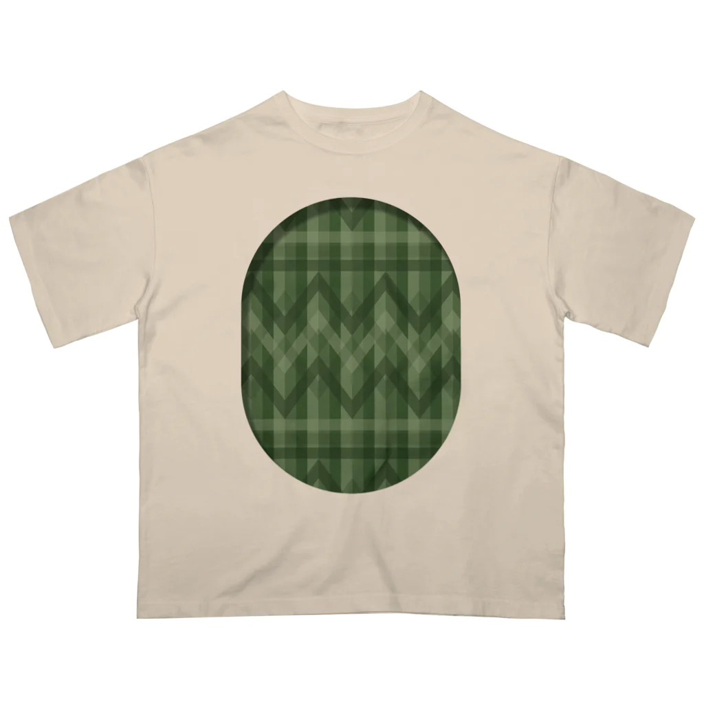 dizzyのzigzag_window_green オーバーサイズTシャツ