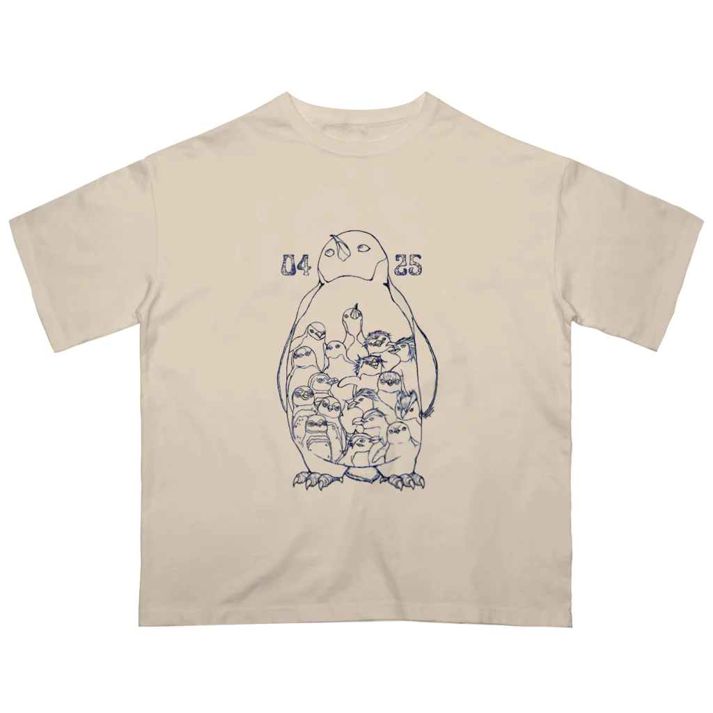 ヤママユ(ヤママユ・ペンギイナ)の0425-18 Penguins of the World- Oversized T-Shirt