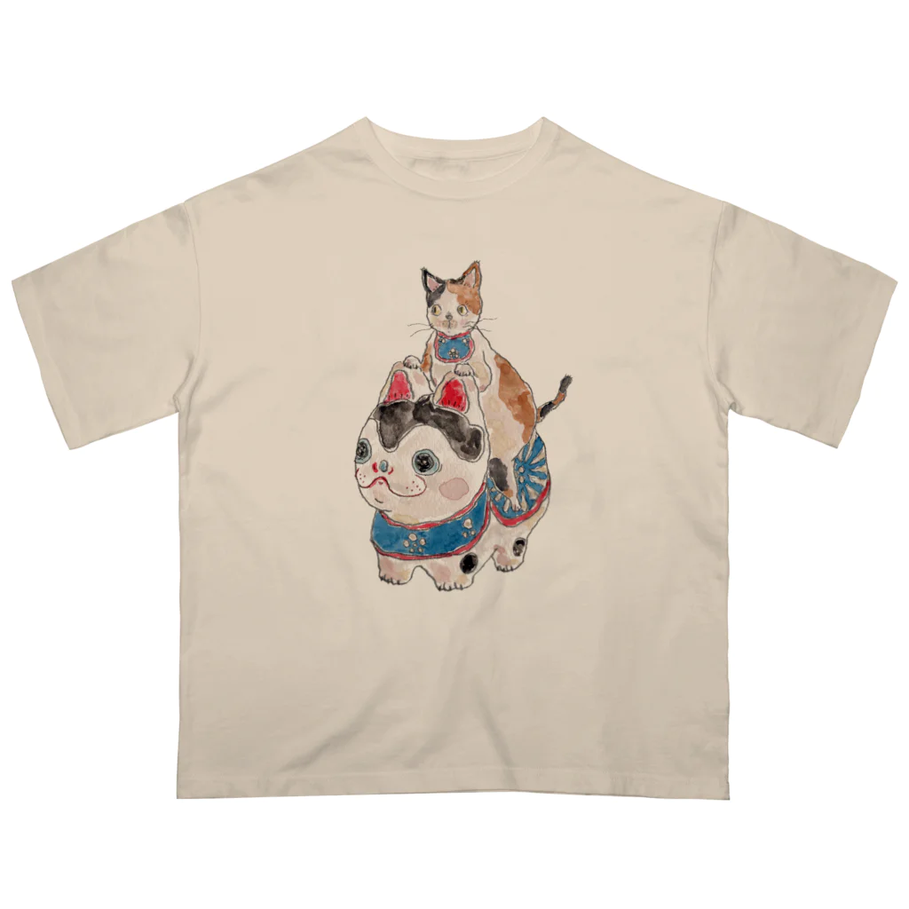 トコロコムギの爆走！犬張子にゃんこ オーバーサイズTシャツ