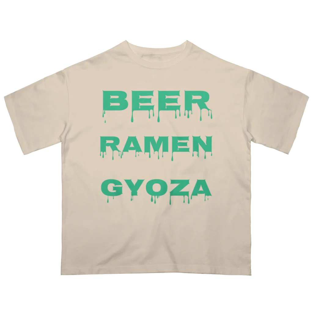 takibicoのビール・ラーメン・餃子のゴールデントライアングル Oversized T-Shirt