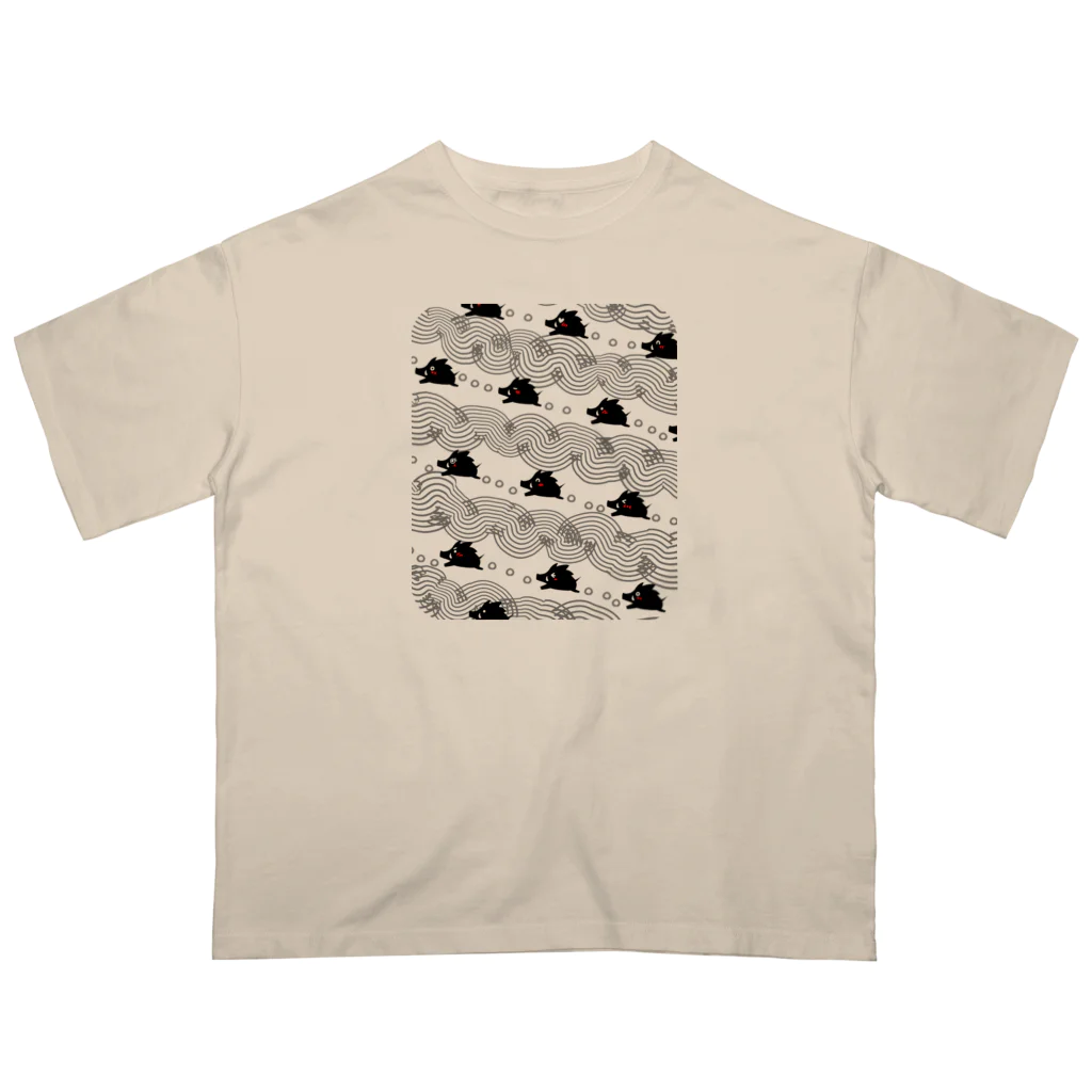 イノシシライフ INOsisiLIFEのお散歩イノシシ（淡色生地用） オーバーサイズTシャツ