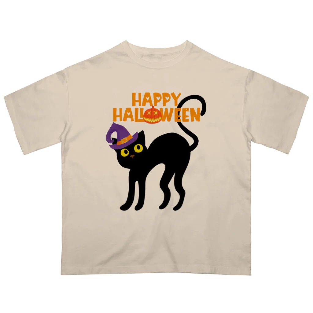 ねこふんじゃダメの魔女っ子猫のハッピーハロウィン Oversized T-Shirt