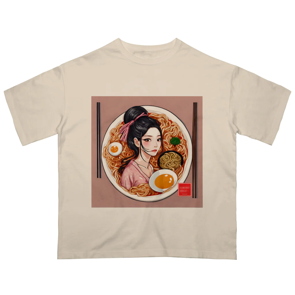 KIMONO GIRLS（キモノ ガールズ）のKIMONO GIRLS 華 ramen オーバーサイズTシャツ