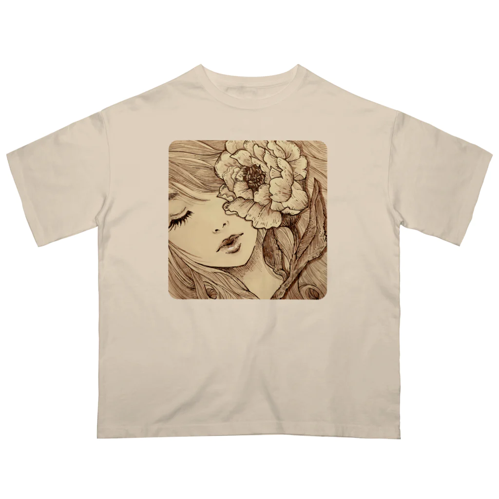 harupink🌸ペット似顔絵illustのsleeping beauty 眠り姫 Oversized T-Shirt