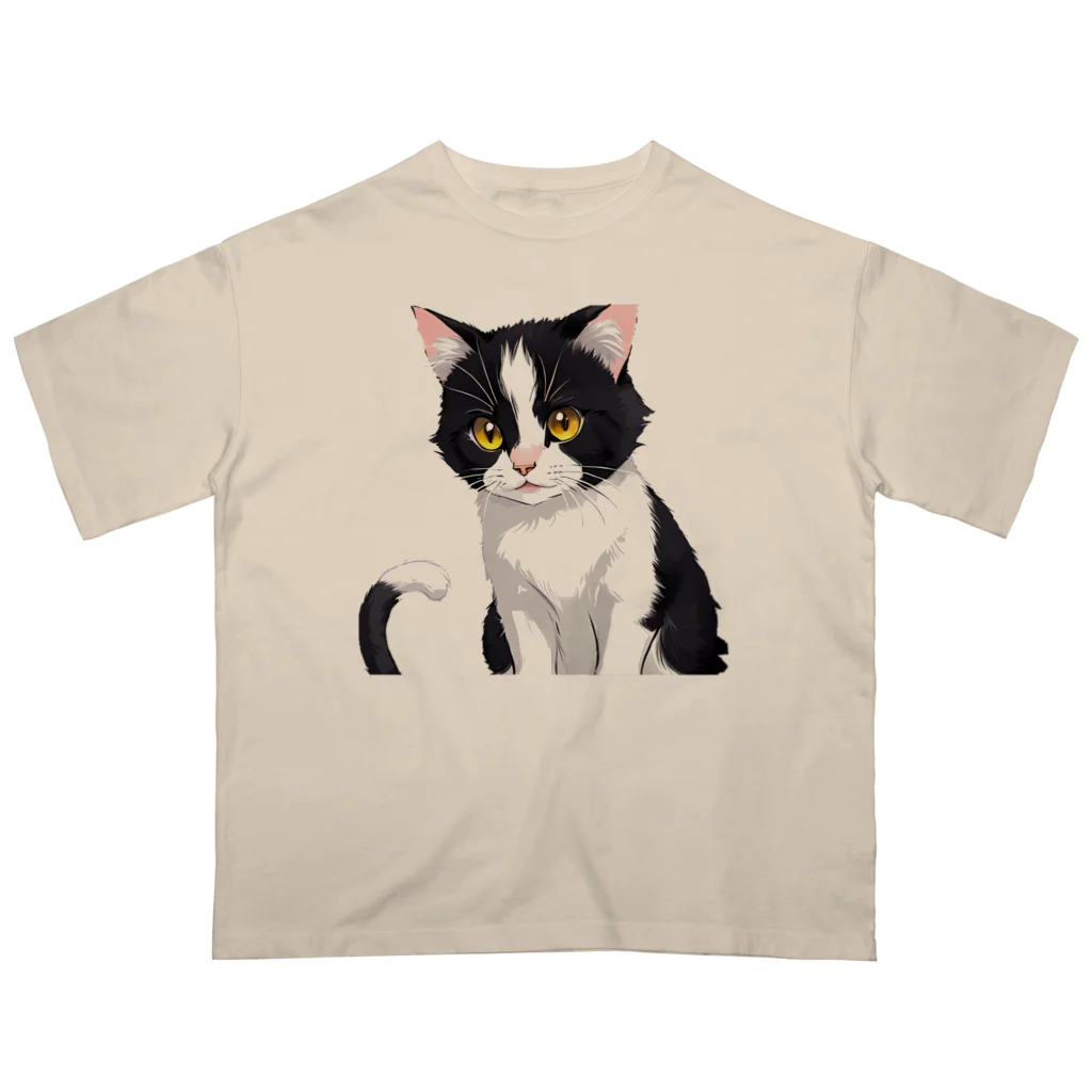 こひさま ショップ - 陽だまりの笑顔のねこのじー オーバーサイズTシャツ