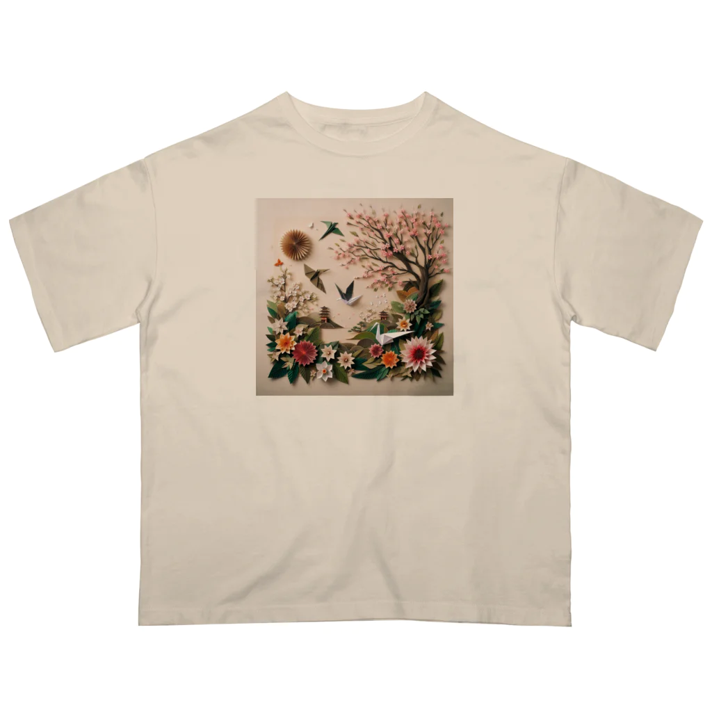 雲華堂の折り紙アート　春の兆し Oversized T-Shirt