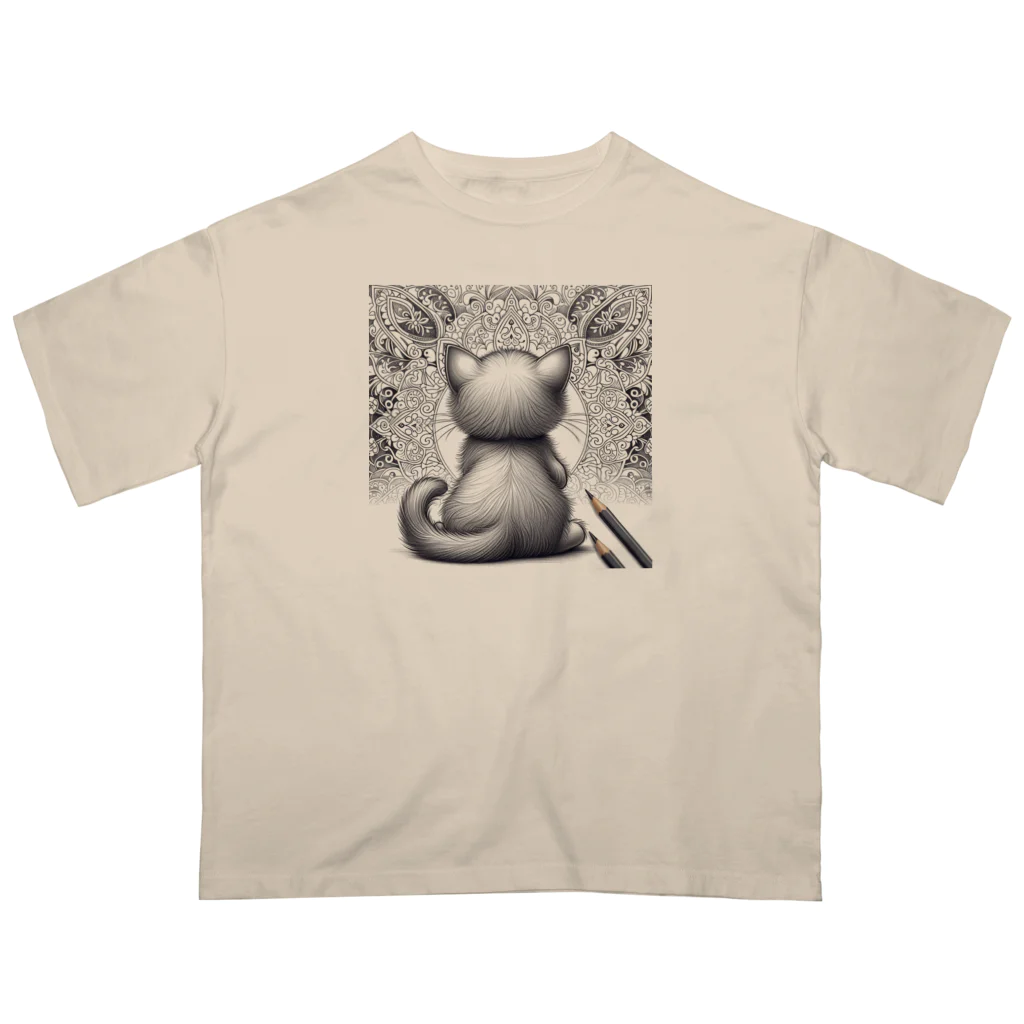 にくきゅう299のBack-raised Dream Cat オーバーサイズTシャツ