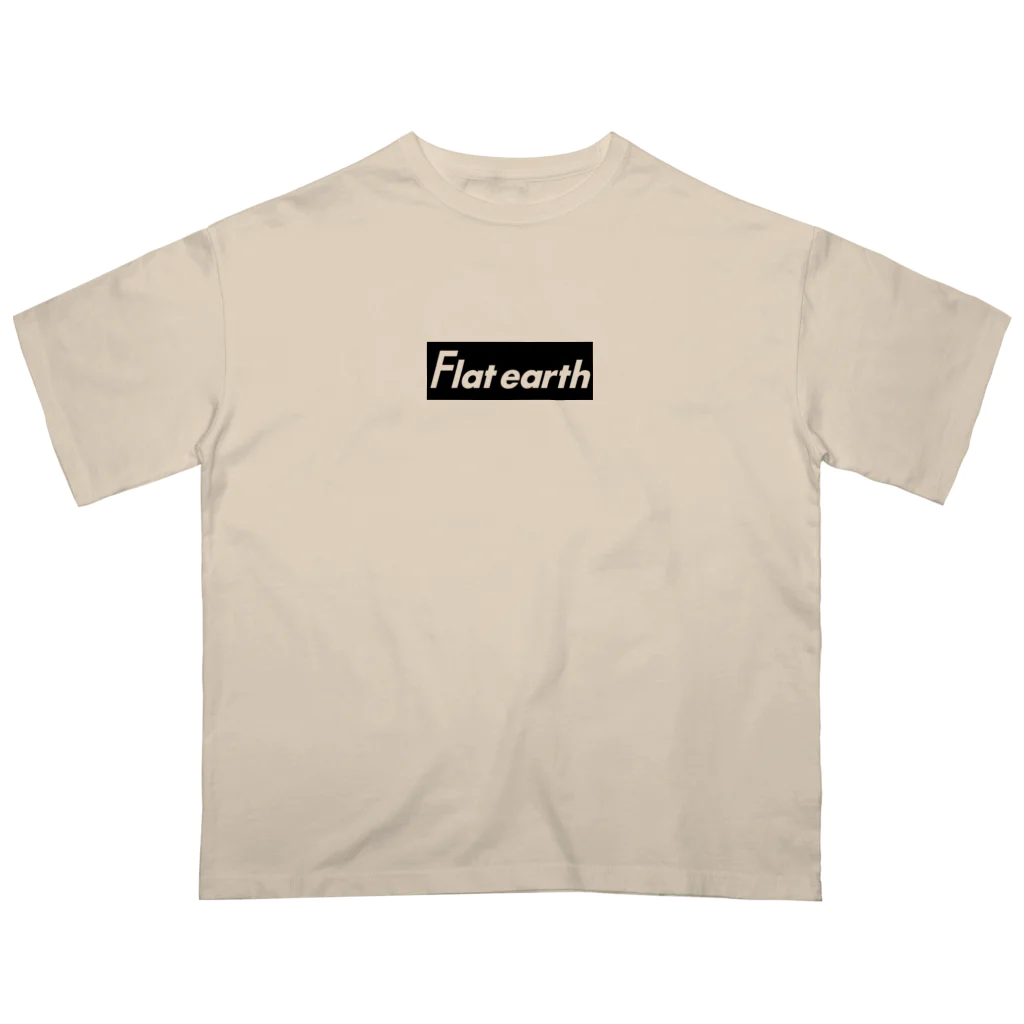 Mappila SHOPのFlatearth Box Logo (BLACK) フラットアース ボックスロゴ(ブラック) オーバーサイズTシャツ