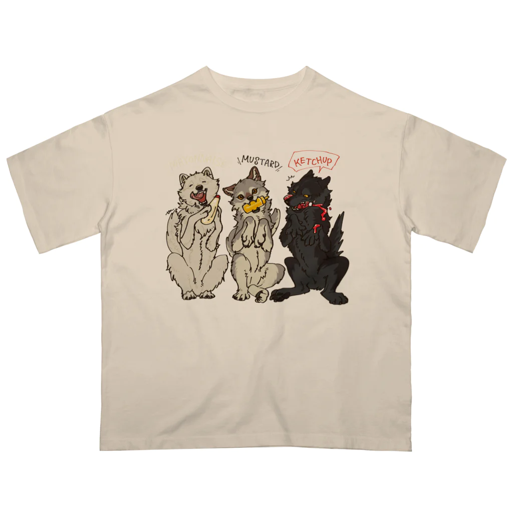 タタナ幻獣館のマヨネーズマスタードケチャップなオオカミ Oversized T-Shirt