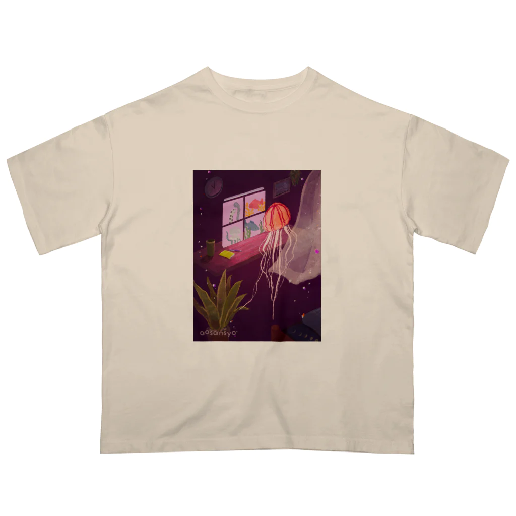 aosansyoの接続するアカクラゲ Just open the window(s) オーバーサイズTシャツ