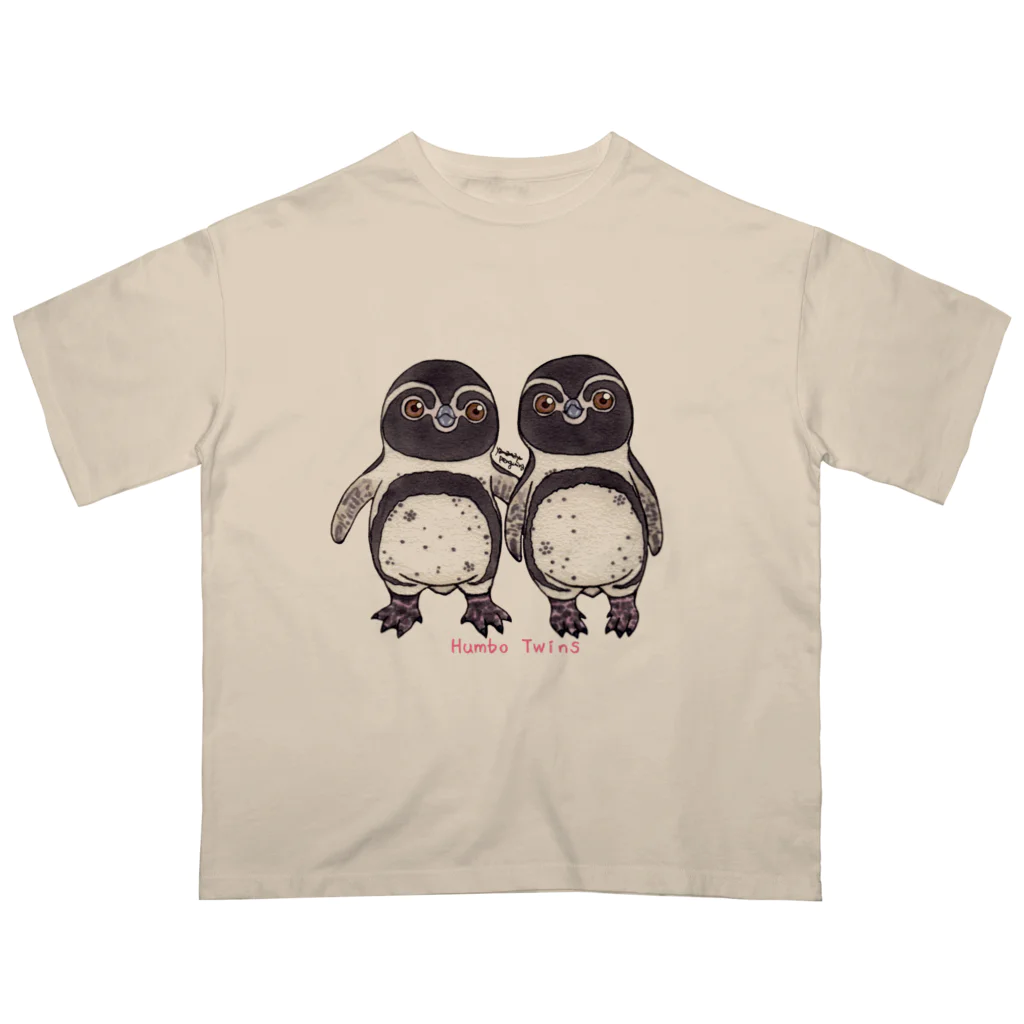 ヤママユ(ヤママユ・ペンギイナ)のふたごのフンボルトペンギン オーバーサイズTシャツ