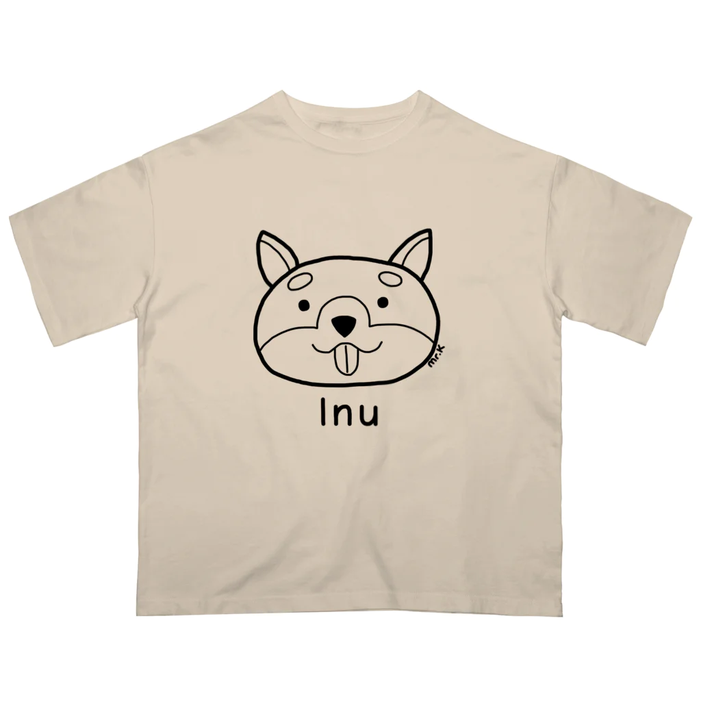 MrKShirtsのInu (犬) 黒デザイン Oversized T-Shirt