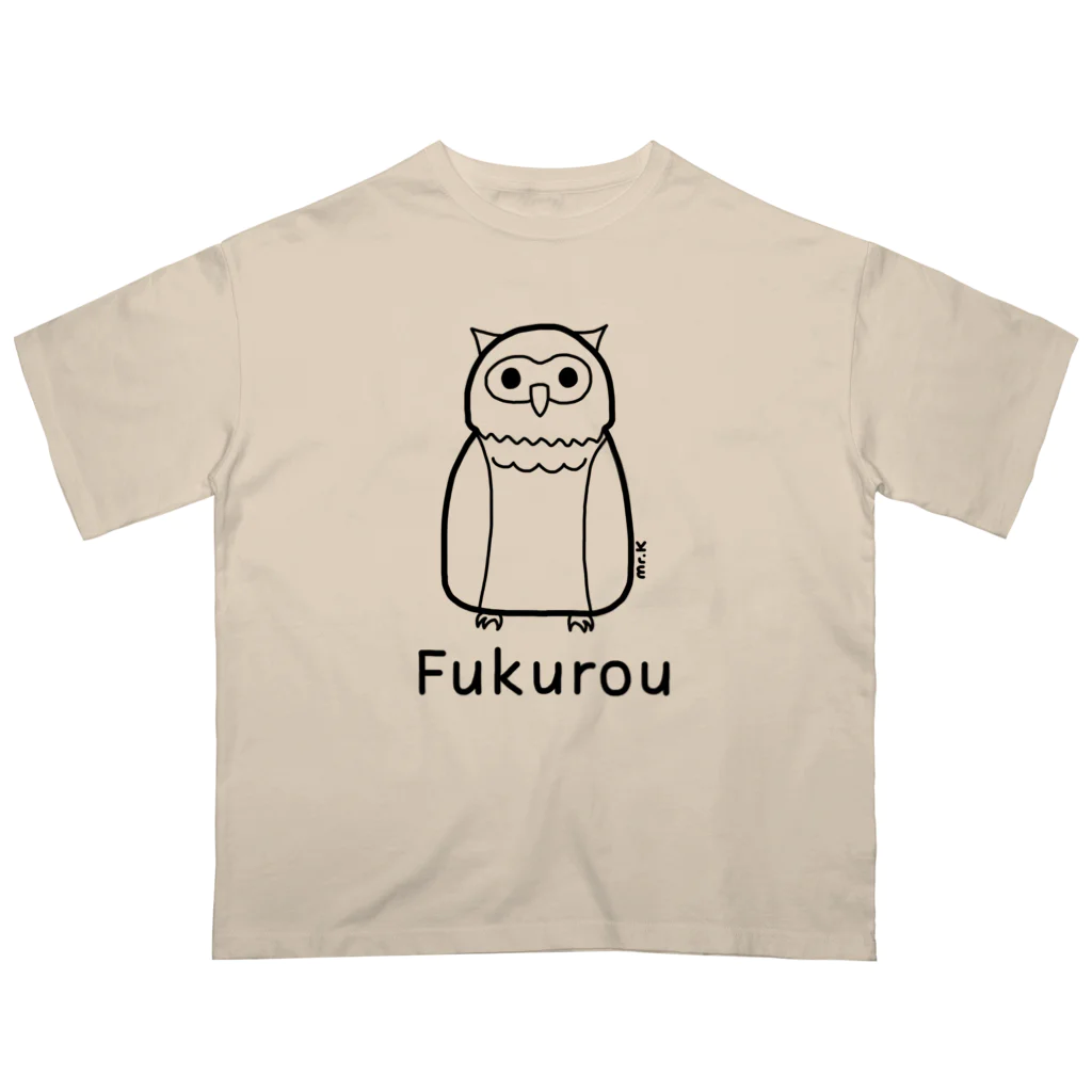 MrKShirtsのFukurou (フクロウ) 黒デザイン Oversized T-Shirt