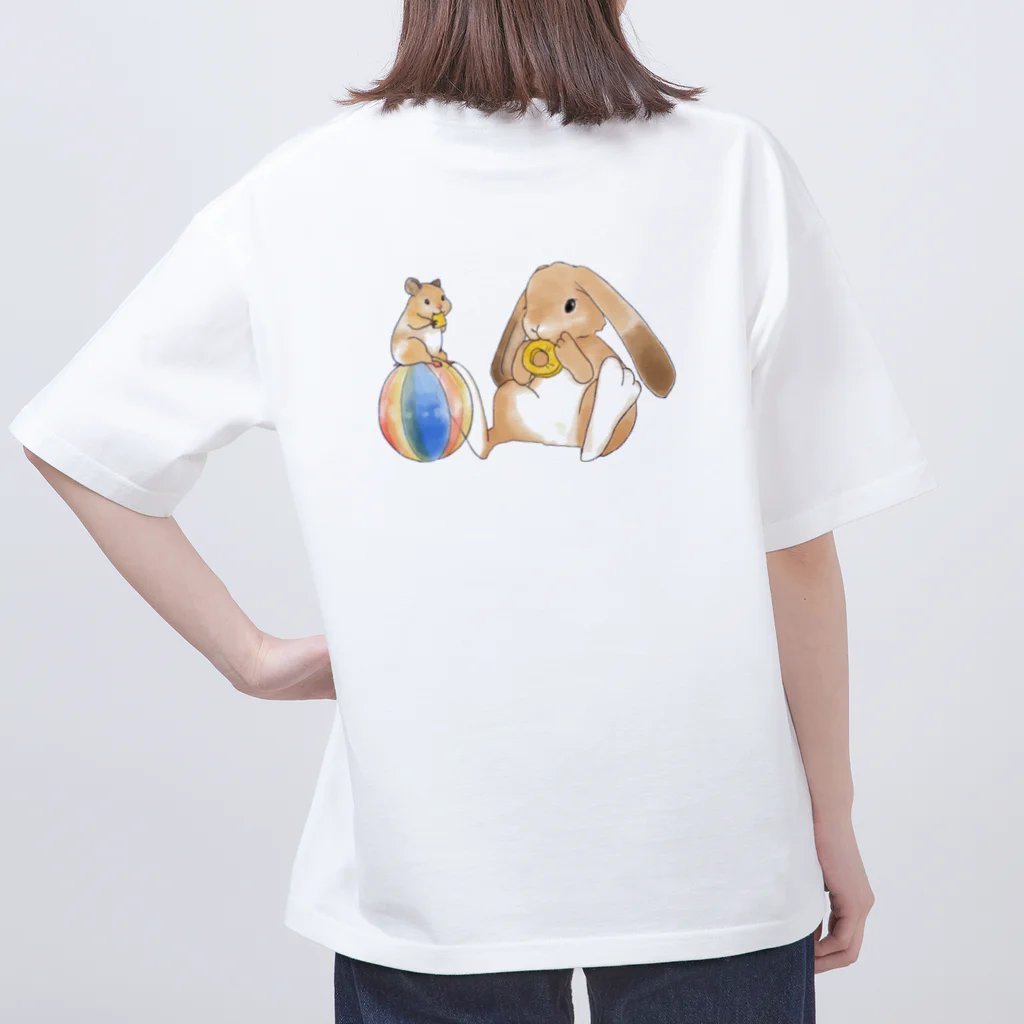 柚屋のうさハムパイナップル オーバーサイズTシャツ