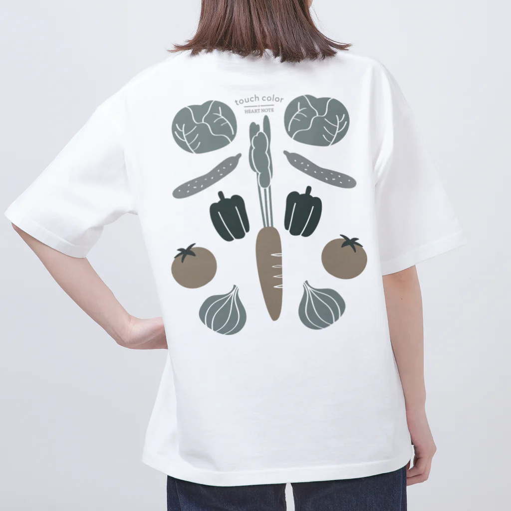 たっちからぁショップのなでなで野菜アースカラー Oversized T-Shirt