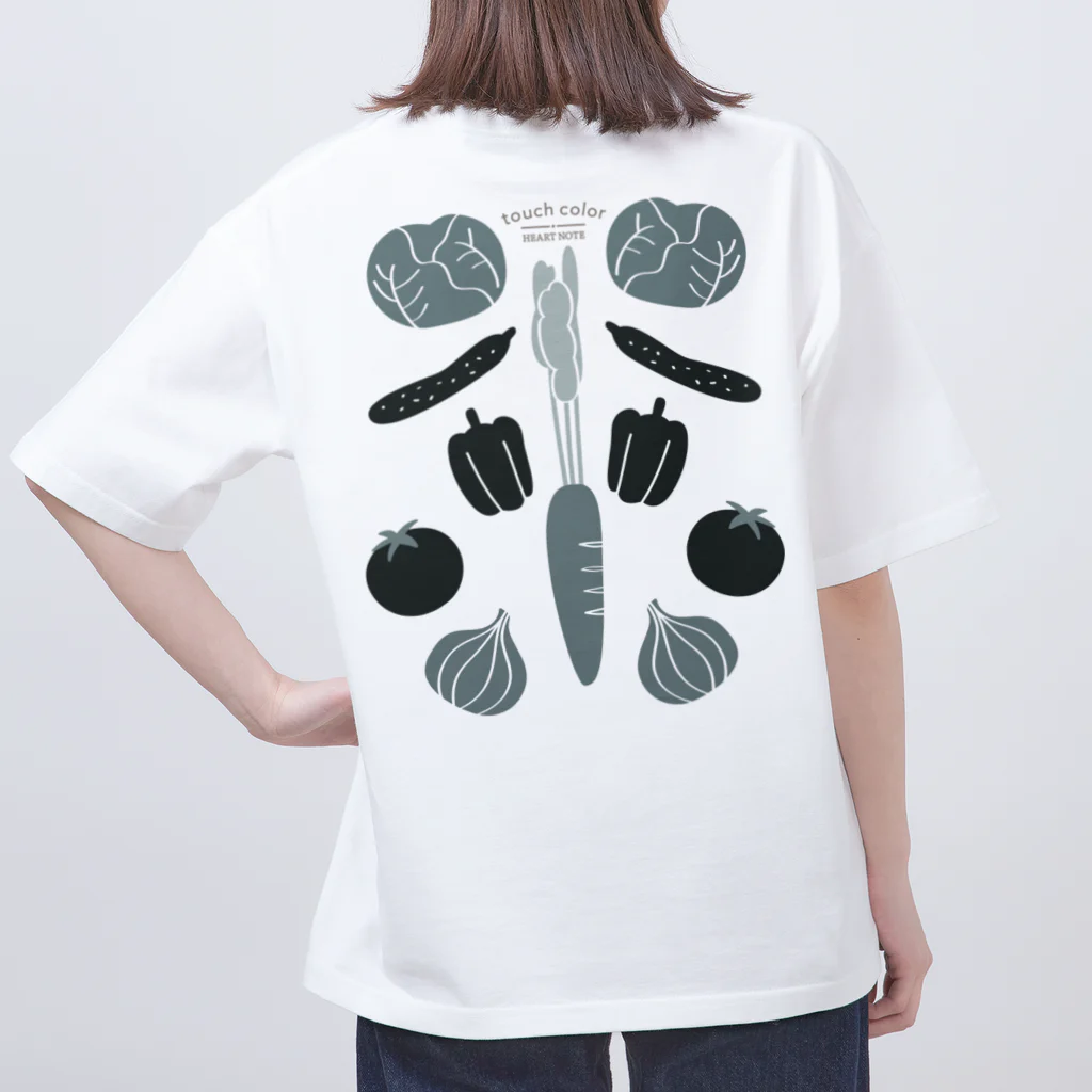 たっちからぁショップのなでなで野菜モノトーン Oversized T-Shirt