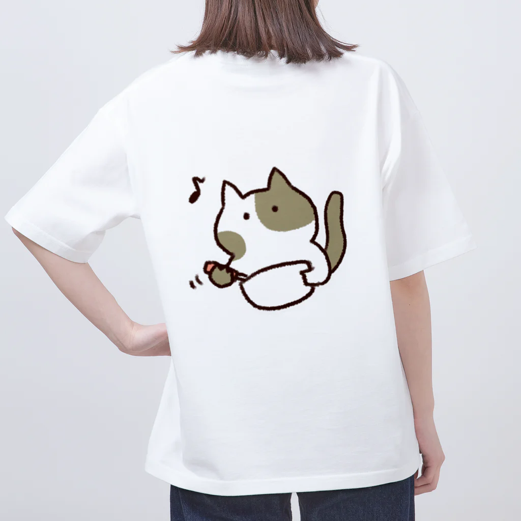 K.momokoのクッキーが焦げちゃった猫ちゃん オーバーサイズTシャツ