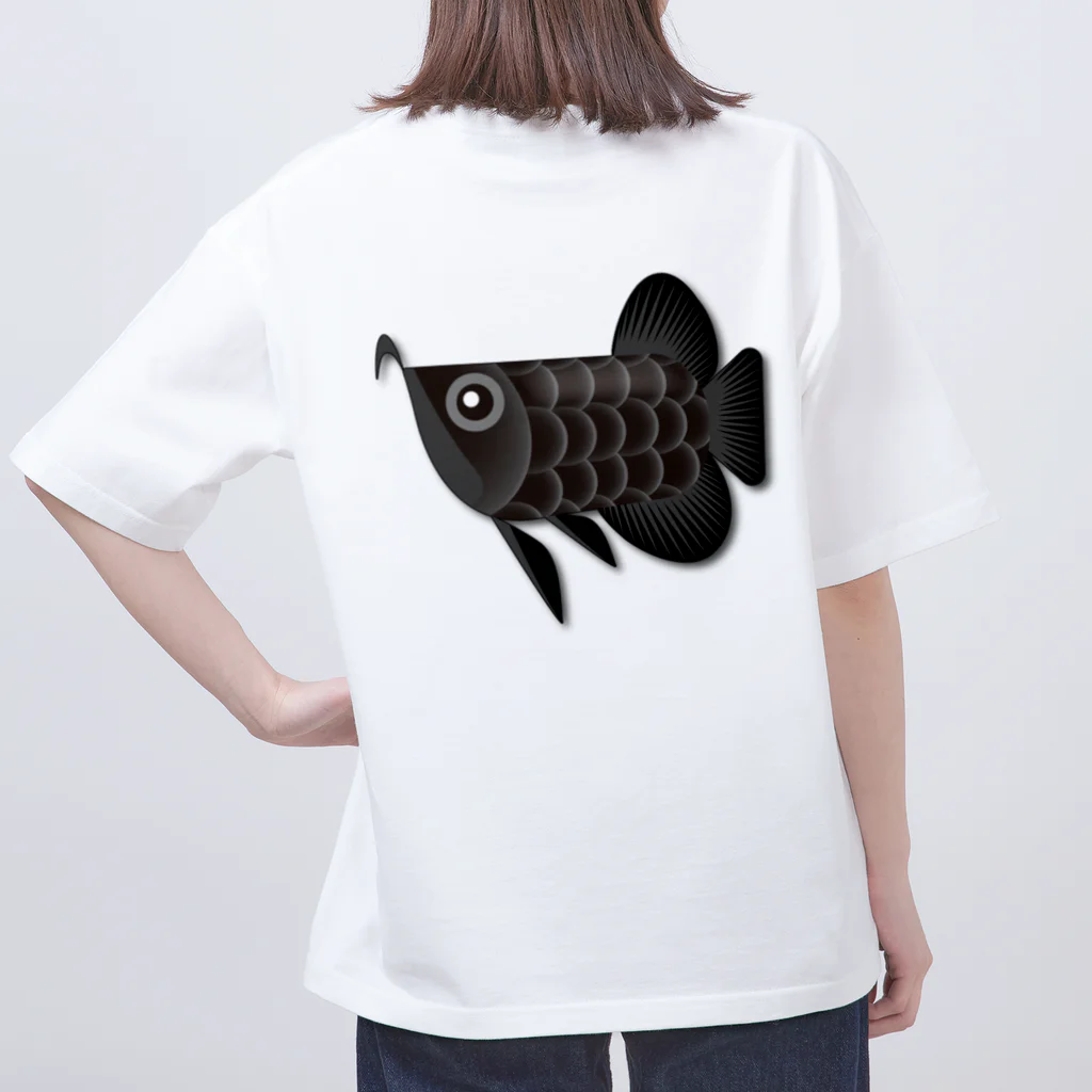 お魚大好きジャパン!!のブラックアロワナちゃん オーバーサイズTシャツ