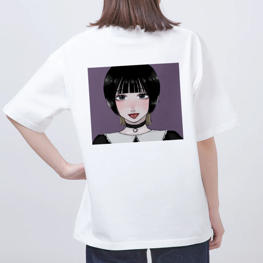 眠（ﾐﾝ）の舌ﾋﾟｱﾋﾟ女の子 オーバーサイズTシャツ