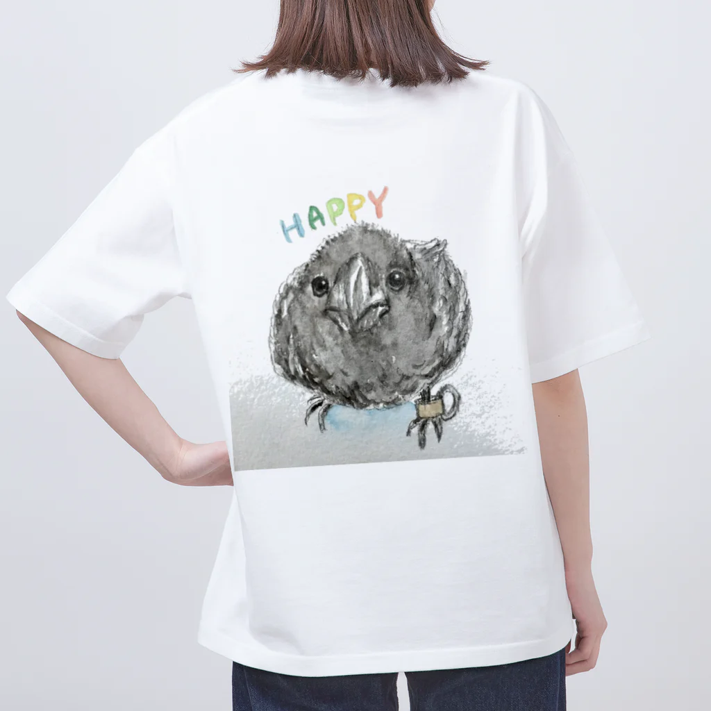 パート主婦しずかのオリジナルイラストグッズのカラスのハッピー Oversized T-Shirt