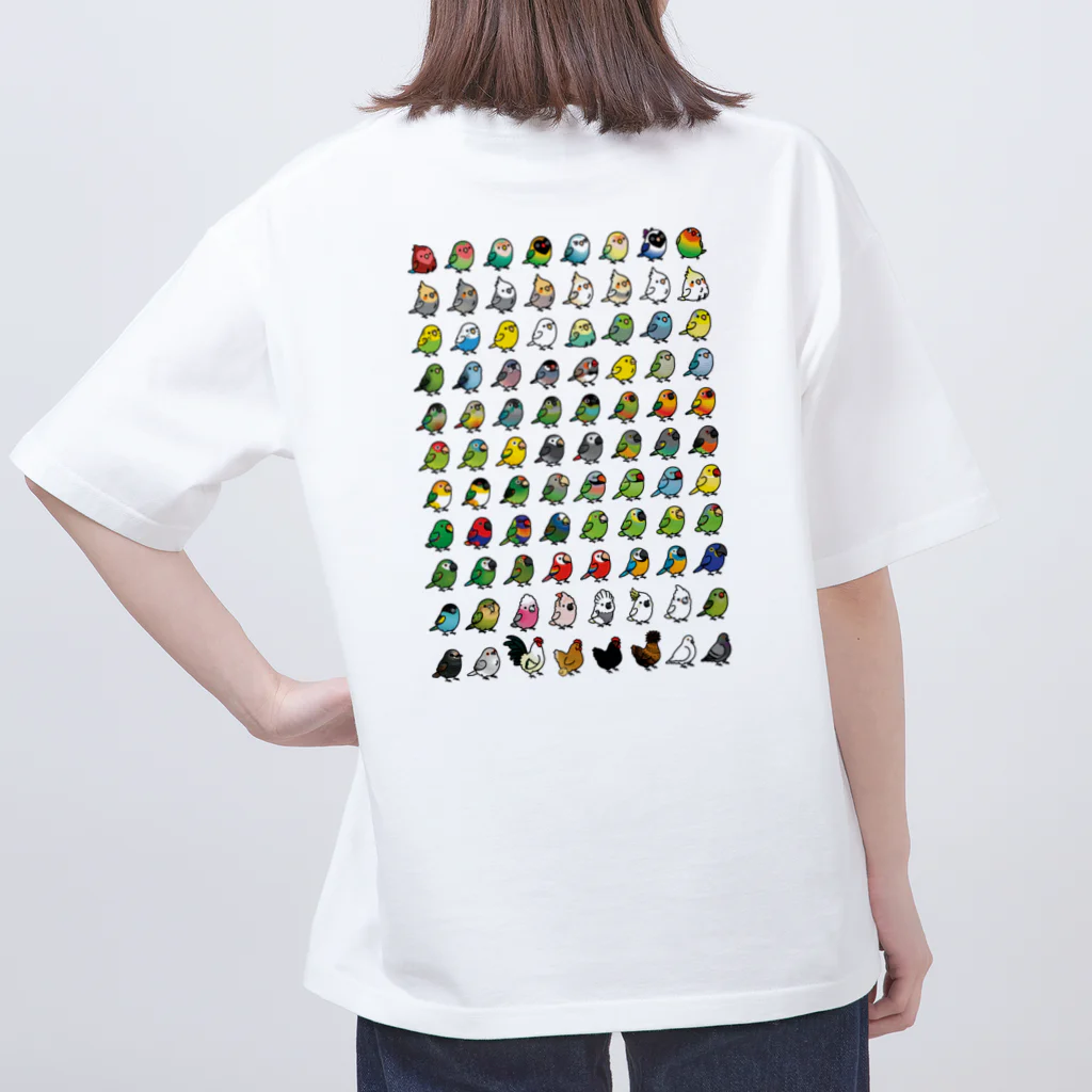 Cody the Lovebirdの（両面）モーニングバード＆鳥さん大集合 オーバーサイズTシャツ