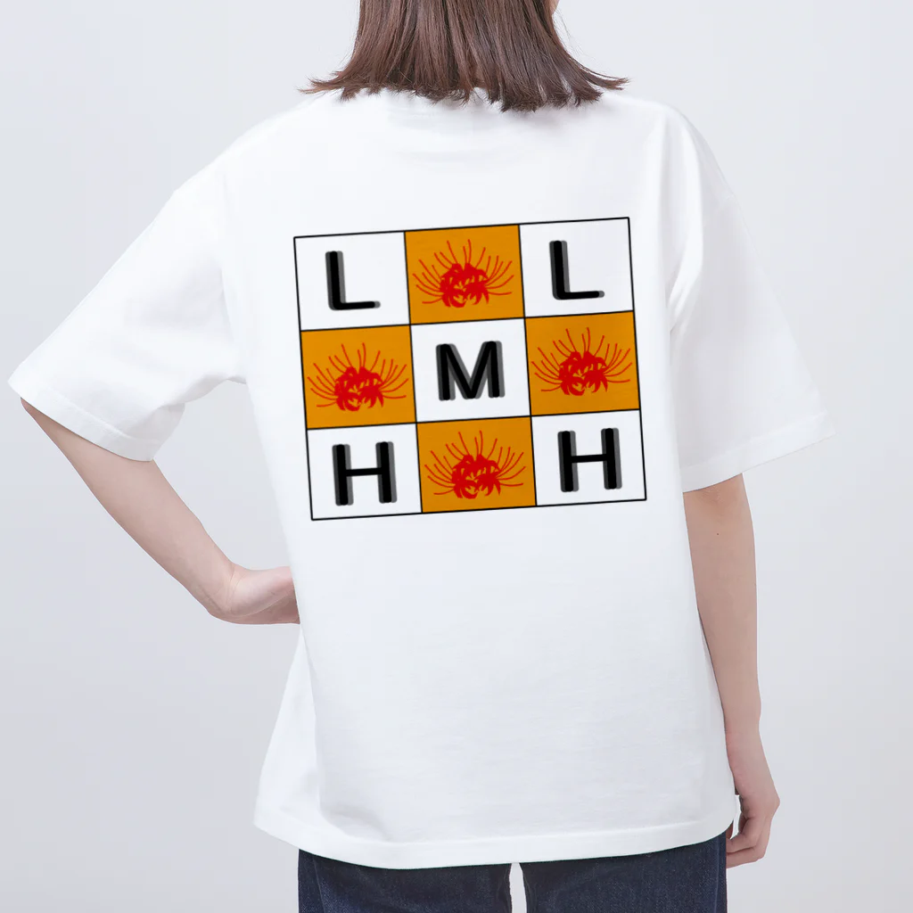 リコリス・曼珠沙華・ヒガンバナのL.M.H Clubロゴ合わせ オーバーサイズTシャツ