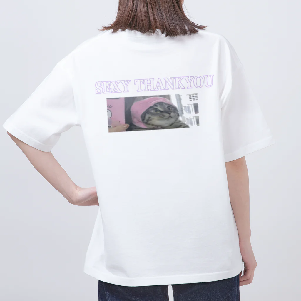 こんにゃく畑のセクシーサンキュー猫 オーバーサイズTシャツ