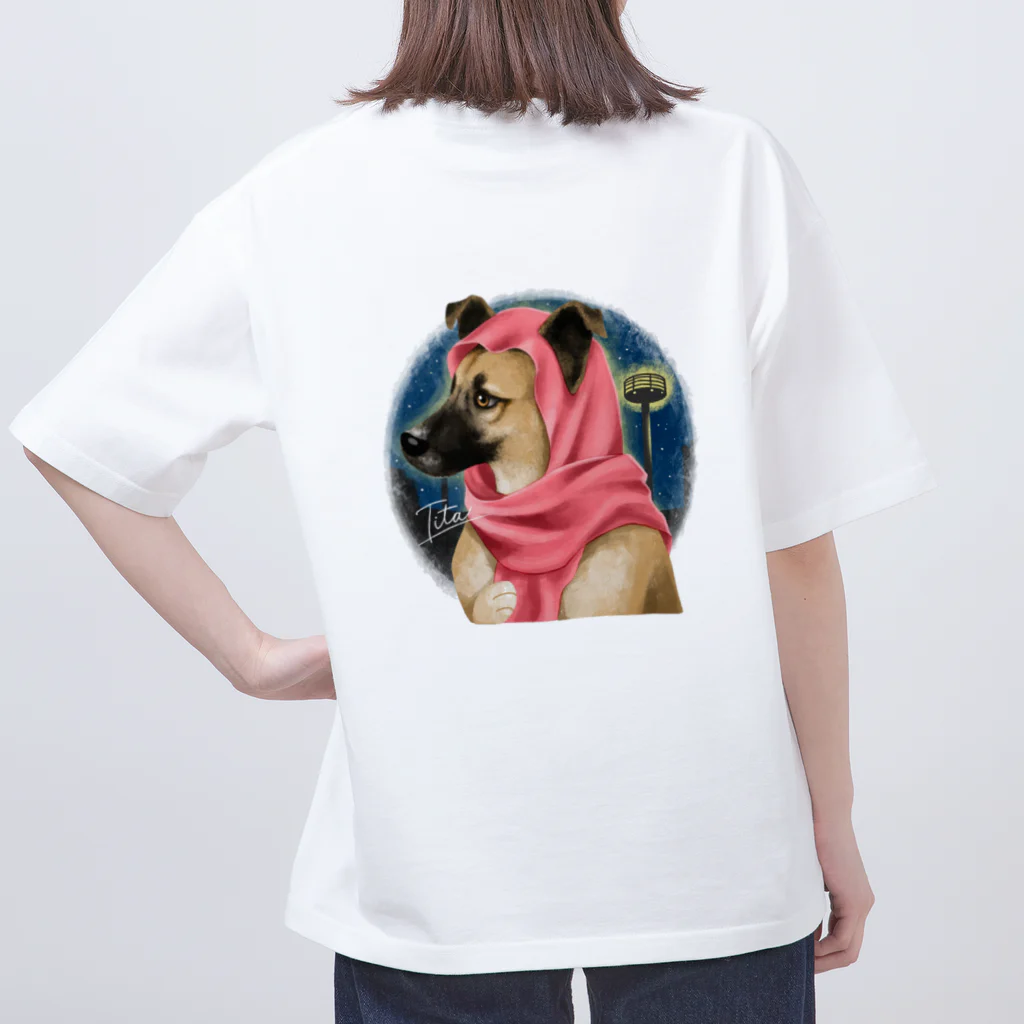 保護犬ティータのママのティーちゃんとディアナ オーバーサイズTシャツ