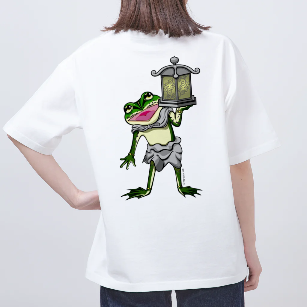 もむのふの爬虫類グッズやさんの天燈鬼トノサマガエルちゃんバックプリント オーバーサイズTシャツ