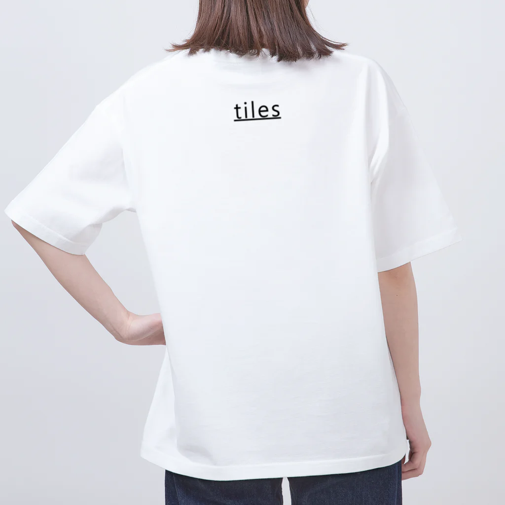 生物＝ケモノのヲ店の『tiles』eagle Oversized T-Shirt